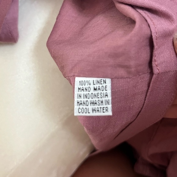 Linen Tie Front Top in Mauve | Small/Medium - Picture 4 of 5